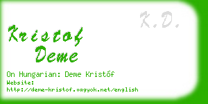 kristof deme business card