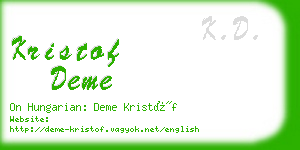 kristof deme business card